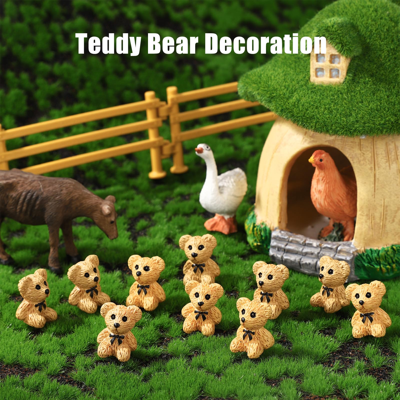 30pcs Mini Resin Teddy Bear, Cute Miniature Teddy Bears Plush Doll